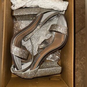 Steve Madden Silver Rhinestone Heels
